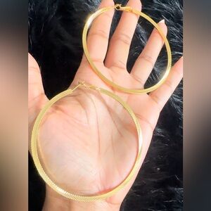 24k Gold plated Large Thin Hoop Earrings